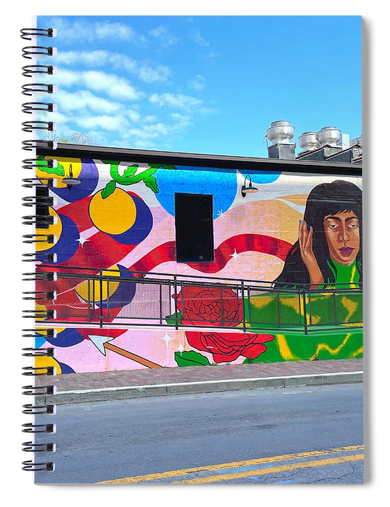 Mural Spiral Notebook featuring the photograph Beauty on the Building by Lee Darnell