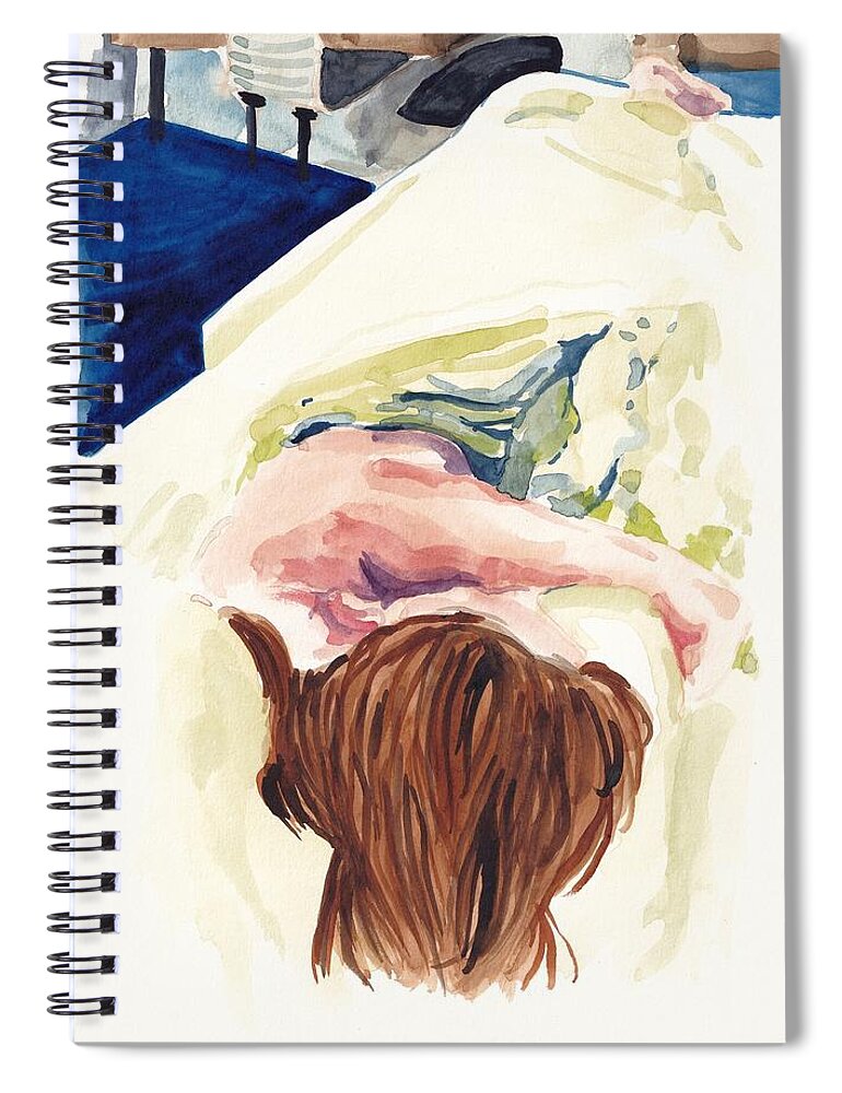 Woman Spiral Notebook featuring the painting Beauty Sleep by George Cret