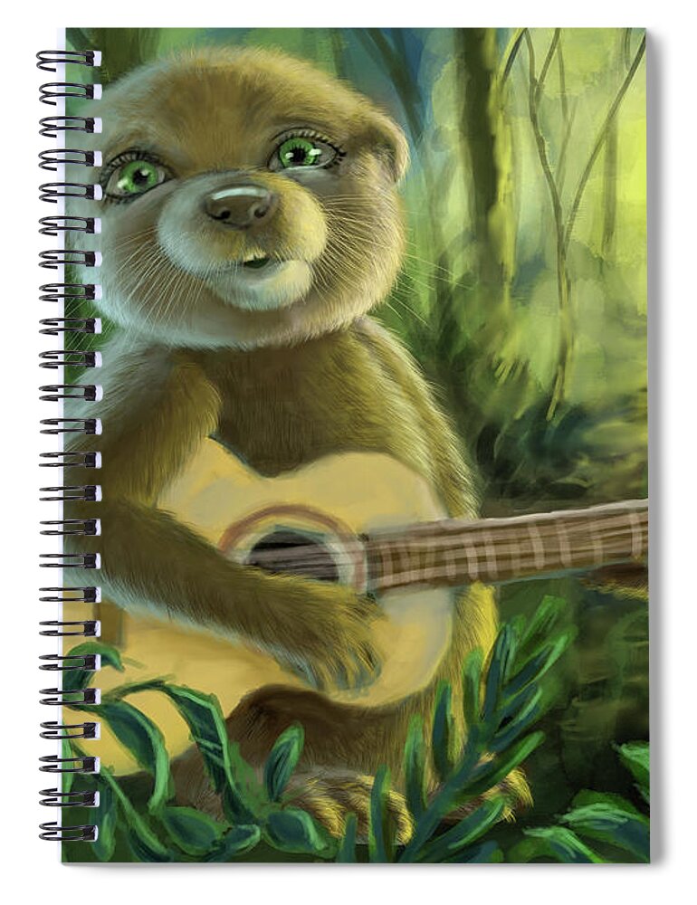 Art For Children Spiral Notebook featuring the digital art Beaver Balladeer by Larry Whitler