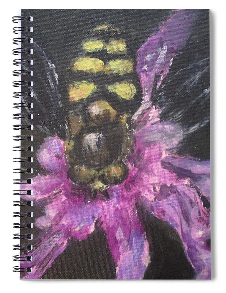 Bee Spiral Notebook featuring the painting Bee by Jen Shearer