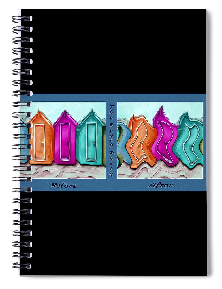 Abstract Spiral Notebook featuring the digital art Before and After the Party by Ronald Mills
