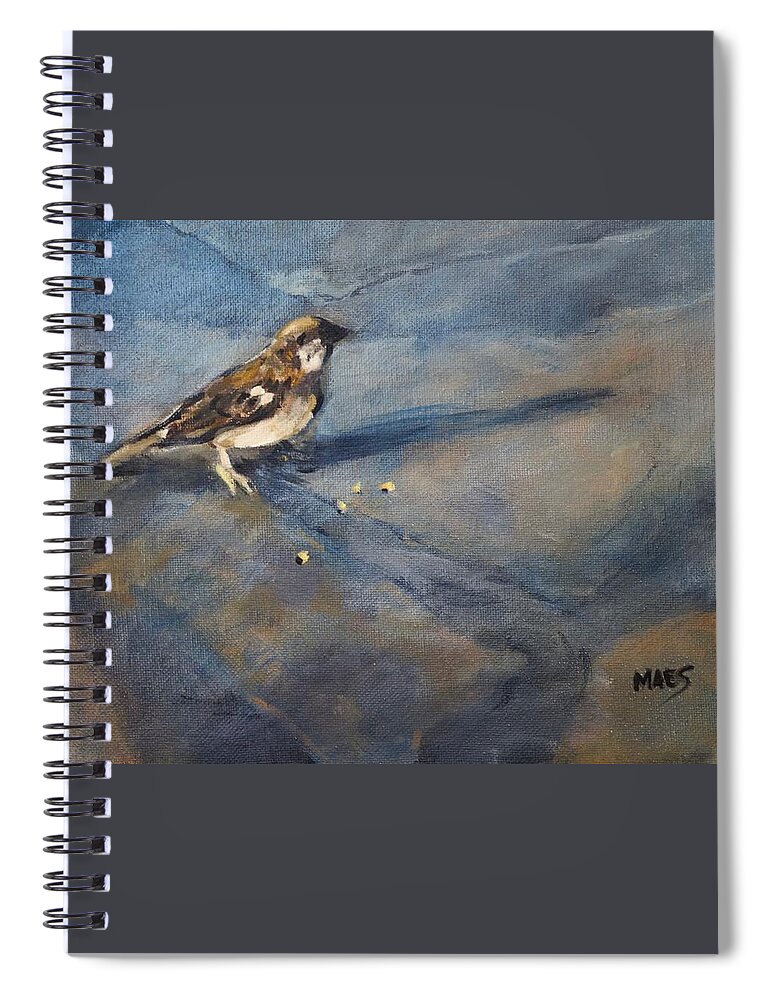 Waltmaes Spiral Notebook featuring the painting Begger by Walt Maes
