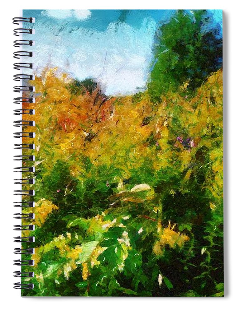 Autumn Spiral Notebook featuring the mixed media Beginning of Autumn by Christopher Reed