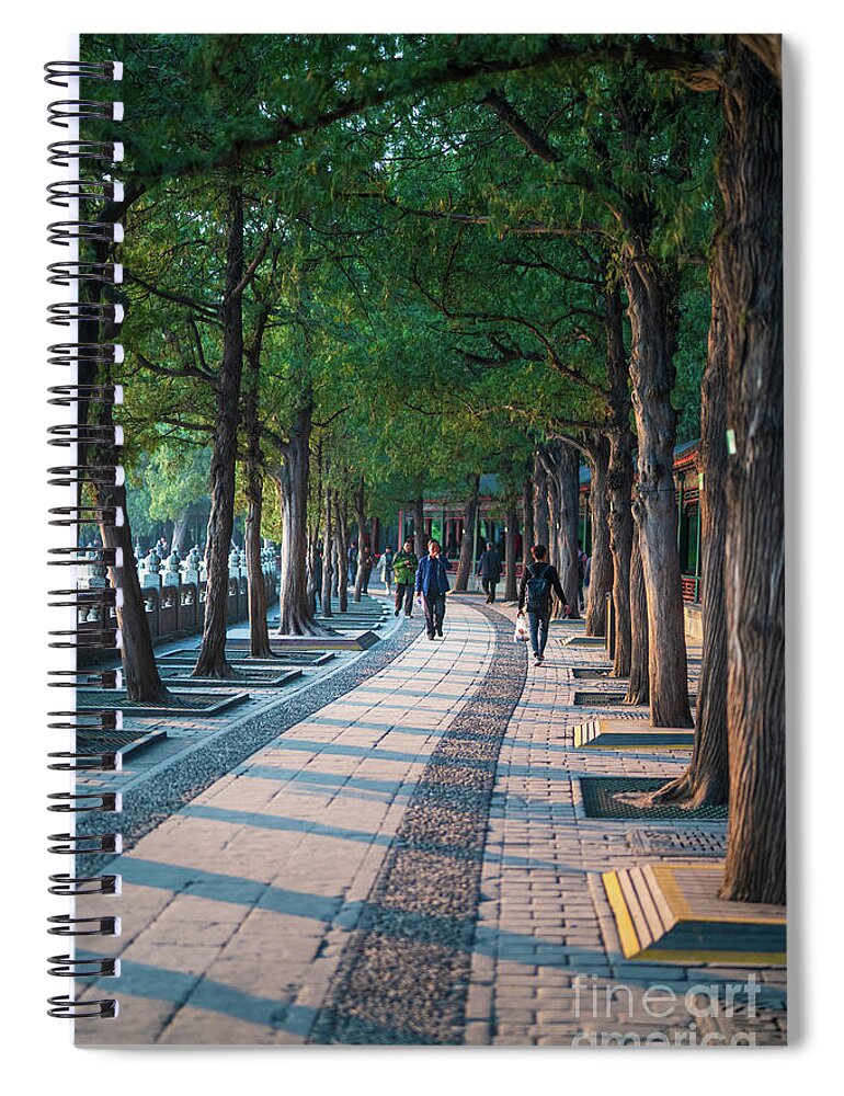 China Spiral Notebook featuring the photograph Beijing Summer Palace Afternoon Shadows by Mike Reid