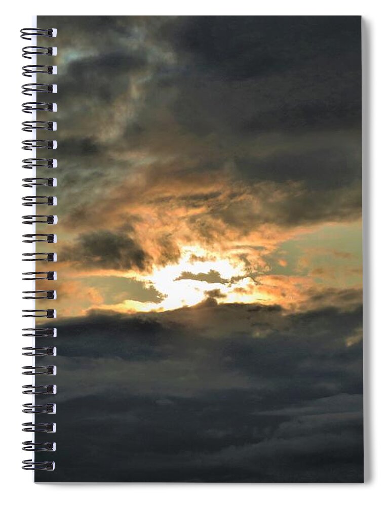 Sun Spiral Notebook featuring the photograph Beleaguered Sun by Ed Williams