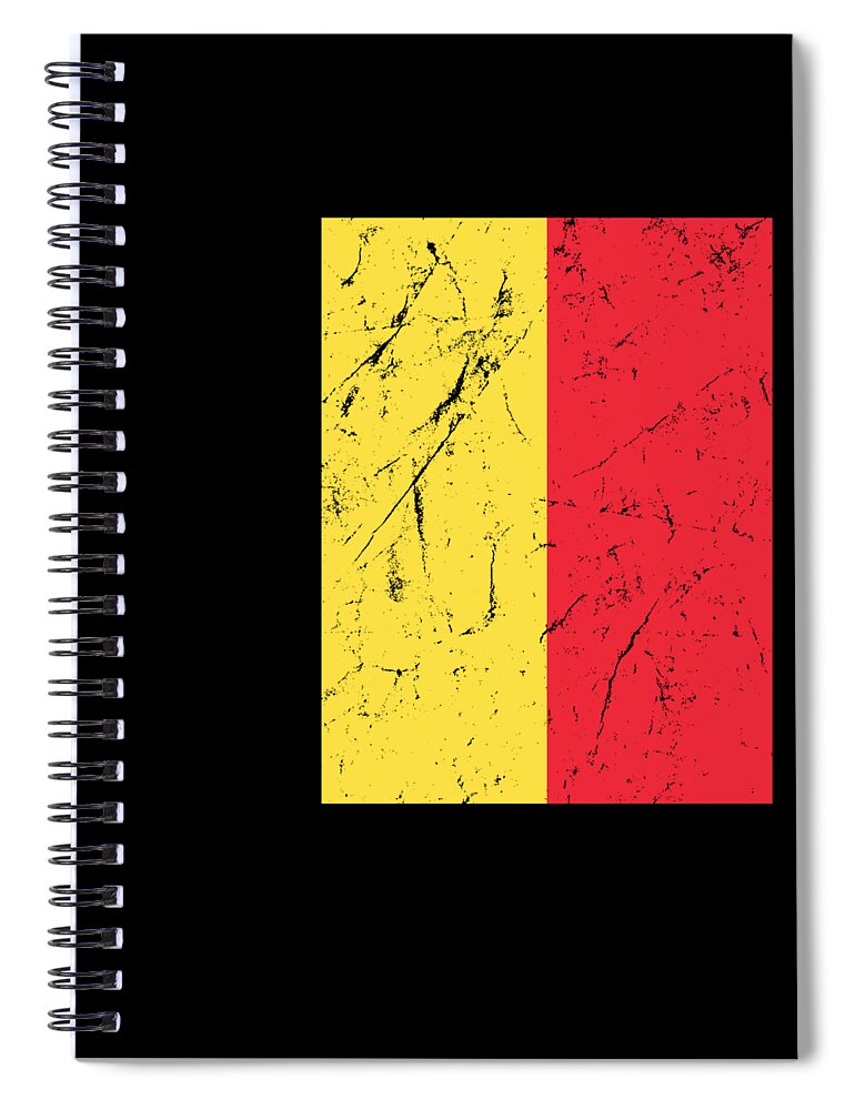 Funny Spiral Notebook featuring the digital art Belgium Flag by Flippin Sweet Gear