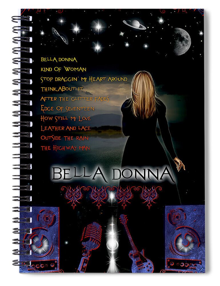 Bella Donna Spiral Notebook featuring the digital art Bella Donna by Michael Damiani