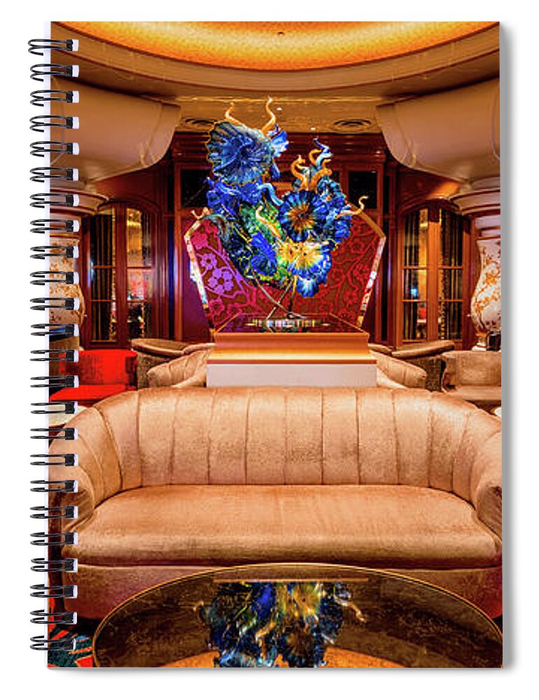 Bellagio Baccarat Bar Spiral Notebook featuring the photograph Bellagio Baccarat Bar and Lounge 2 to a Ratio by Aloha Art