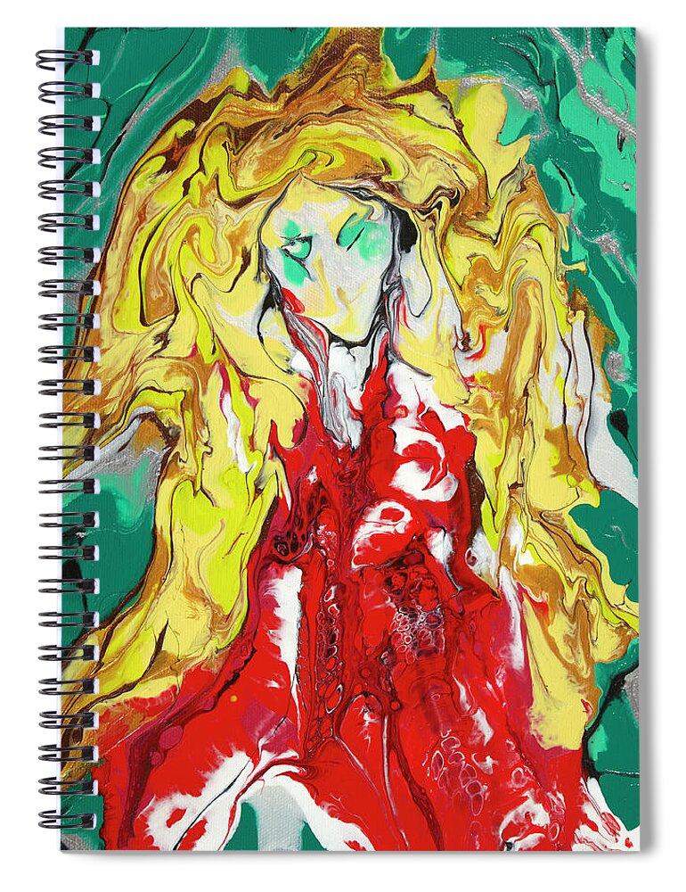 Abstract Art Spiral Notebook featuring the painting Bellator by Tessa Evette