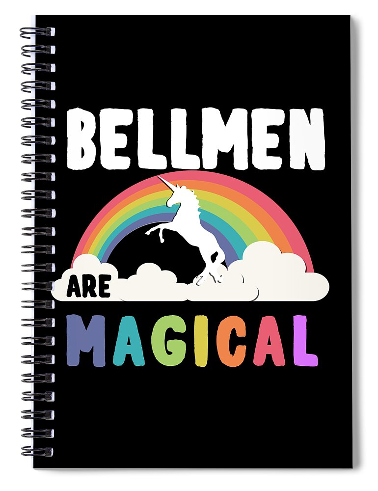 Funny Spiral Notebook featuring the digital art Bellmen Are Magical by Flippin Sweet Gear