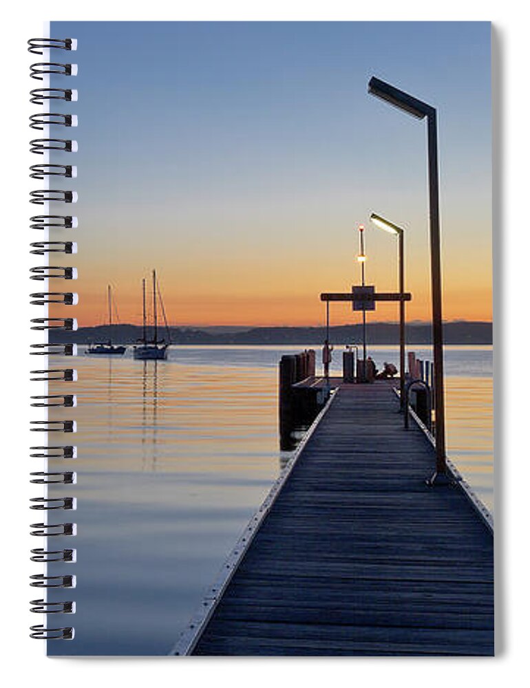 Belmont Sunset Spiral Notebook featuring the digital art Belmont Sunset 1078 by Kevin Chippindall