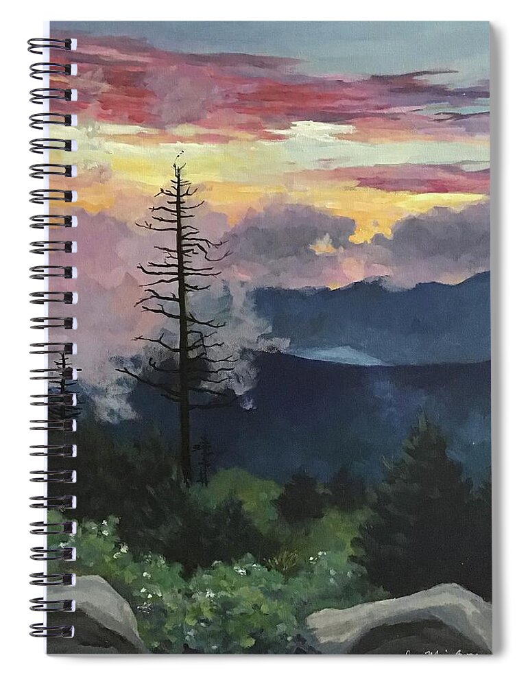 Tree Spiral Notebook featuring the painting Beloved Old Trees by Anne Marie Brown