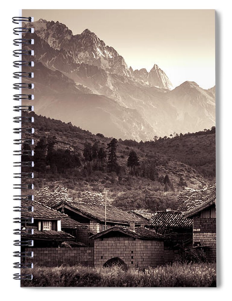 China Spiral Notebook featuring the photograph Below Jade Dragon Snow Mountain by Mark Gomez
