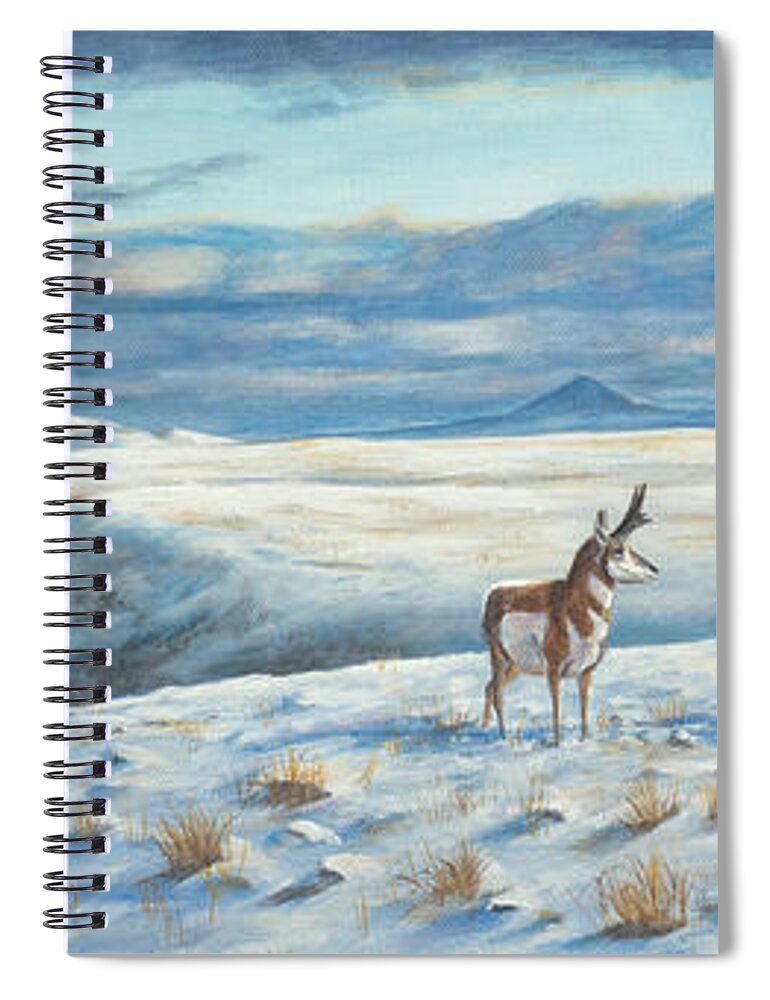 Landscape Spiral Notebook featuring the painting Belt Butte Winter by Kim Lockman