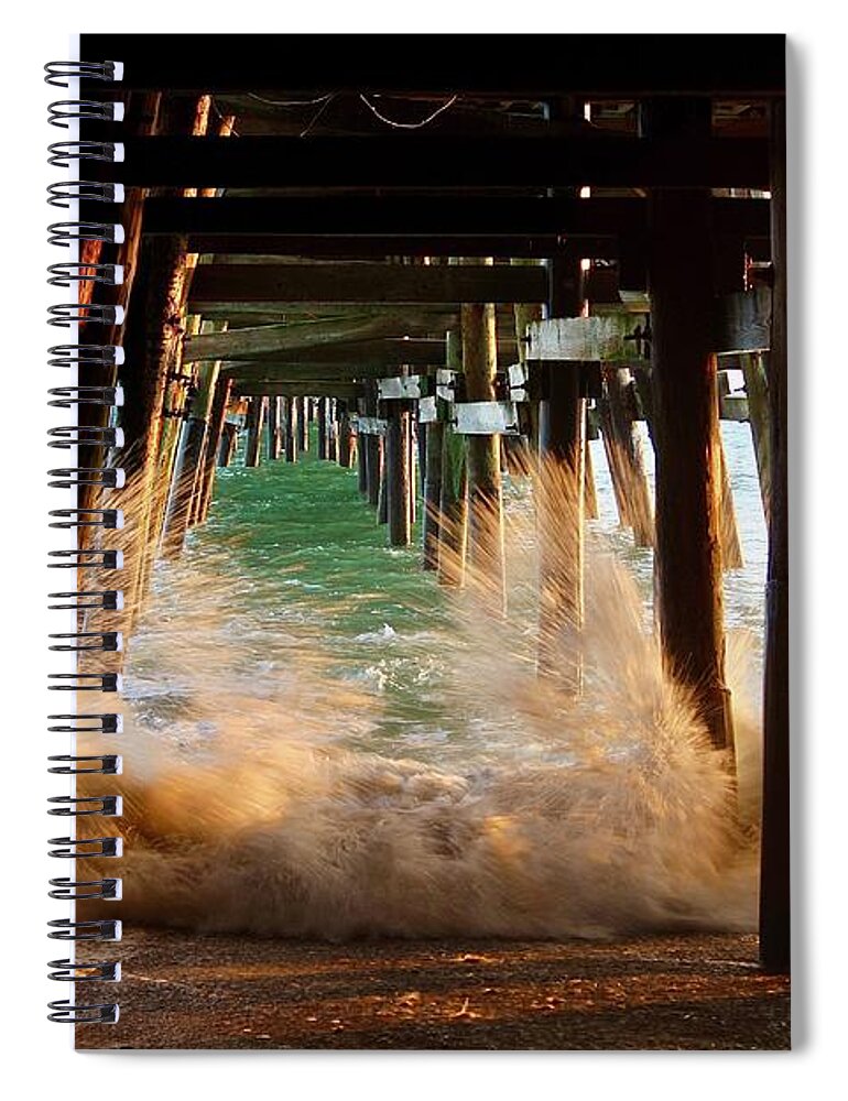 San Clemente Spiral Notebook featuring the photograph Beneath the Pier by Brian Eberly