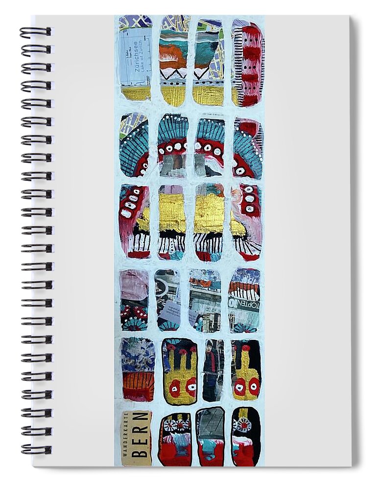 Bern Spiral Notebook featuring the mixed media Bern by Tanja Leuenberger