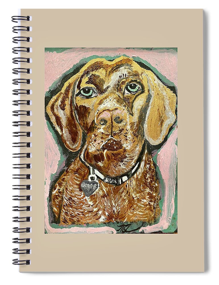 Dog Spiral Notebook featuring the painting German Short Haired Pointer by Melody Fowler