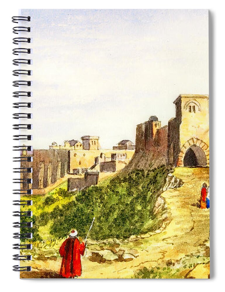 Bethlehem Spiral Notebook featuring the photograph Bethlehem in 1820s in Colors by Munir Alawi