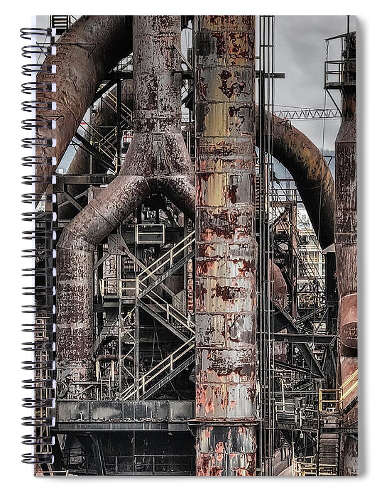 Bethlehem Spiral Notebook featuring the photograph Bethlehem Steel PA Up Close by Susan Candelario