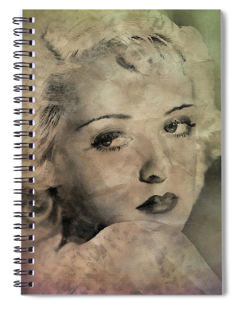 Bette Davis Spiral Notebook featuring the digital art Bette Davis Eyes by Pheasant Run Gallery