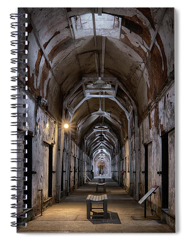 Eastern State Penitentiary; Nature Vision-2019-art; Creepy; Scary; Spiral Notebook featuring the photograph Better Be Good by Georgette Grossman