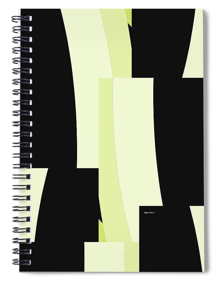 Abstract Spiral Notebook featuring the painting Between Two Lands by Rafael Salazar