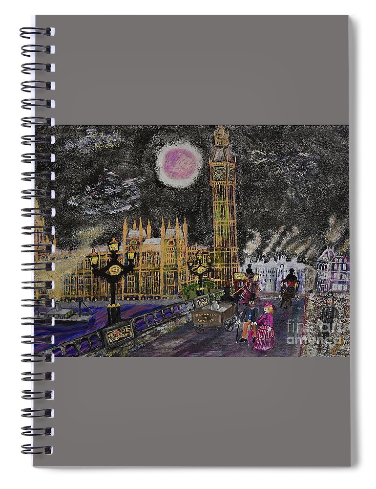 Big Ben Spiral Notebook featuring the painting Big Ben 1885 by David Westwood
