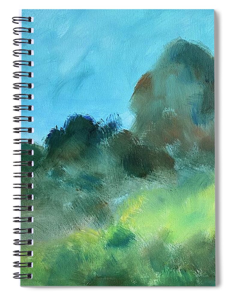 Big Brushwork Spiral Notebook featuring the painting Big Brush Mountain by Suzanne Giuriati Cerny