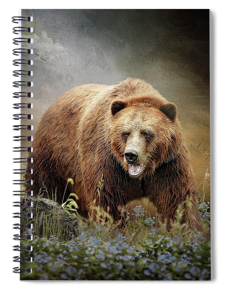 Grizzly Bear Spiral Notebook featuring the digital art Big Ed by Maggy Pease