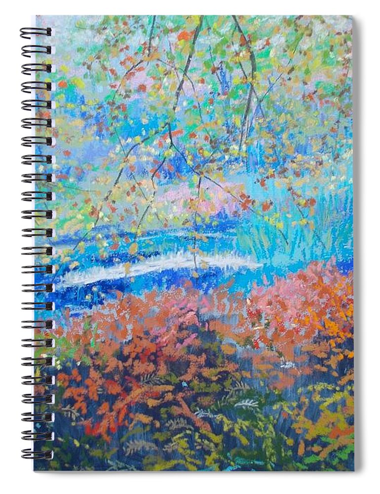 Pastels Spiral Notebook featuring the pastel Big River -Fourties by Rae Smith PAC