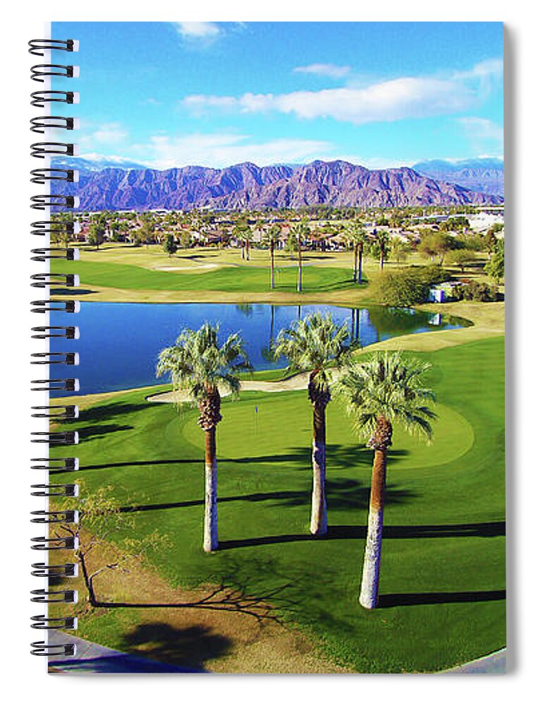 Golf Spiral Notebook featuring the photograph Big Rock Golf Course 17th Green by Chris Casas