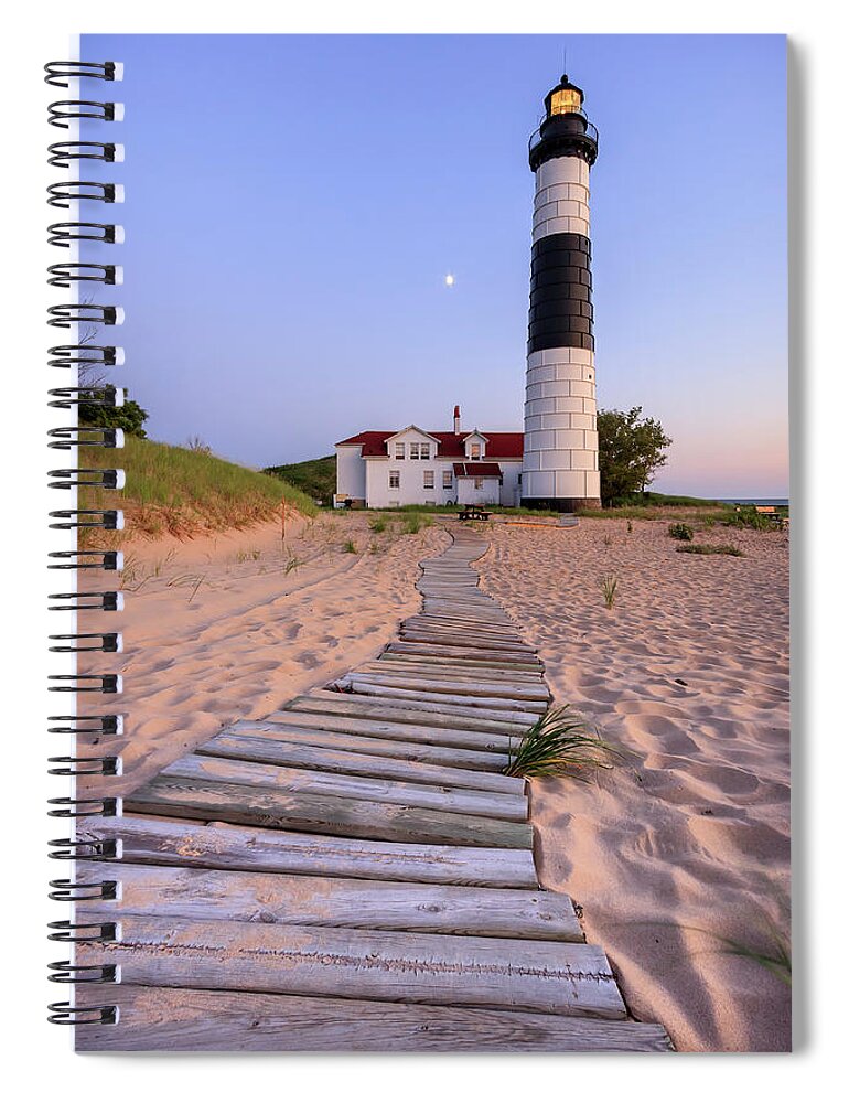 3scape Photos Spiral Notebook featuring the photograph Big Sable Point Lighthouse by Adam Romanowicz