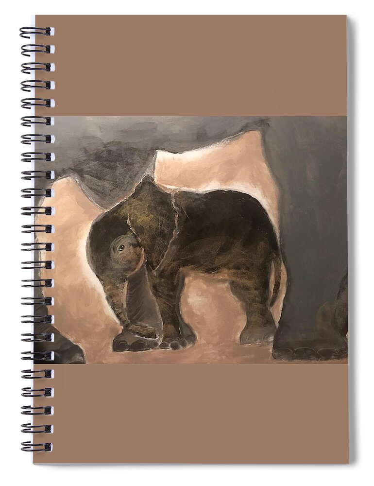  Spiral Notebook featuring the mixed media Big/Small by Angie ONeal
