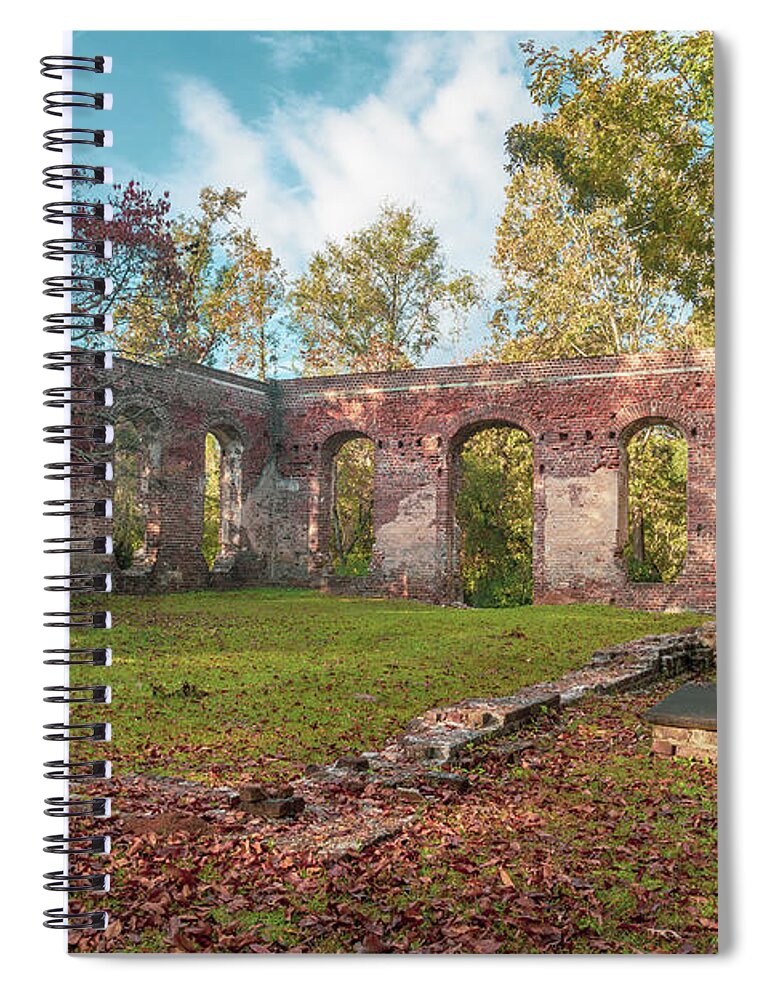 Abandoned Spiral Notebook featuring the photograph Biggin Church Ruins 6 by Cindy Robinson