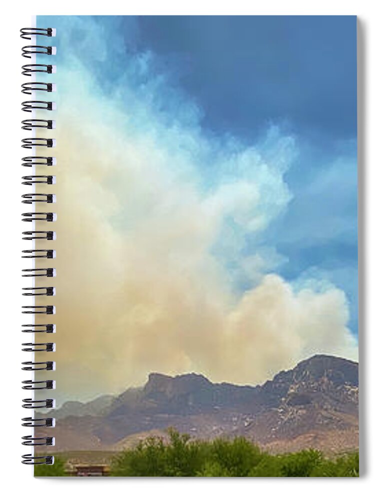 Bighornfire Spiral Notebook featuring the photograph Bighorn Fire p113433 by Mark Myhaver