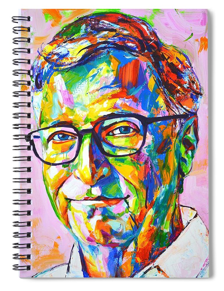 William Henry Gates Iii Spiral Notebook featuring the painting 	Bill Gates by Iryna Kastsova