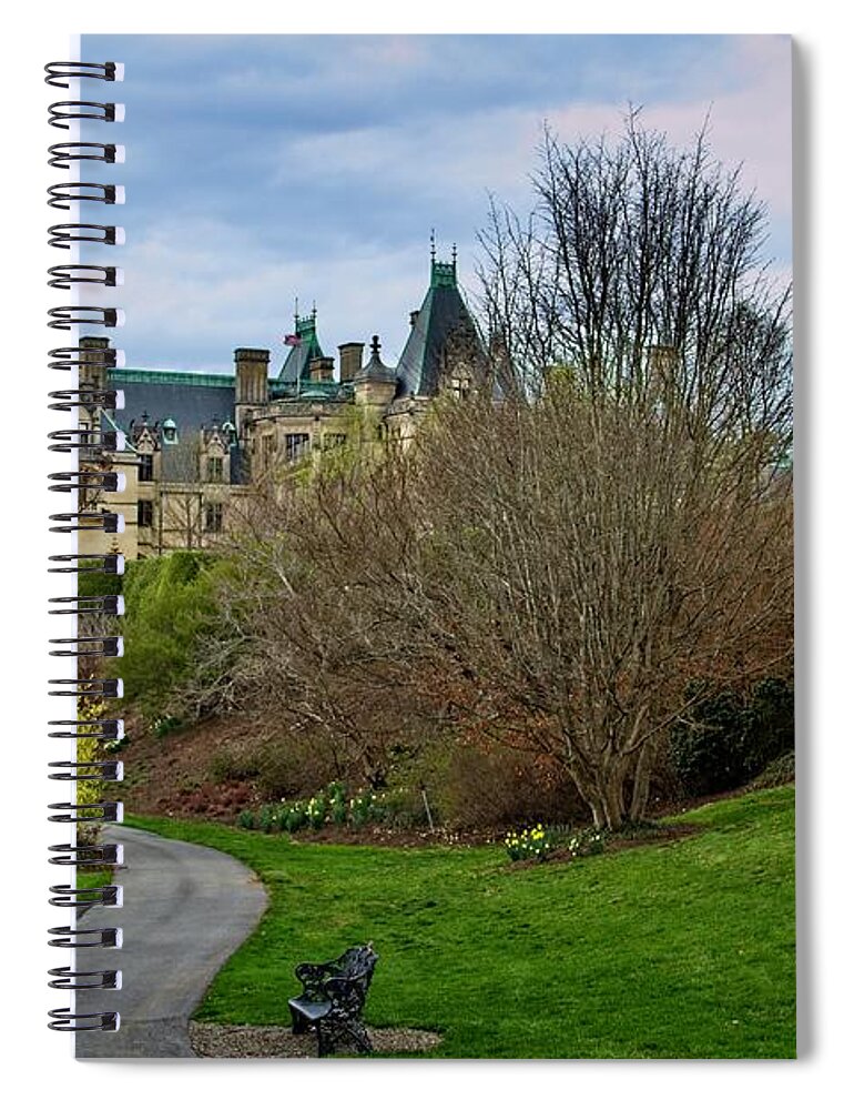 Path Spiral Notebook featuring the photograph Biltmore House Garden Path by Allen Nice-Webb