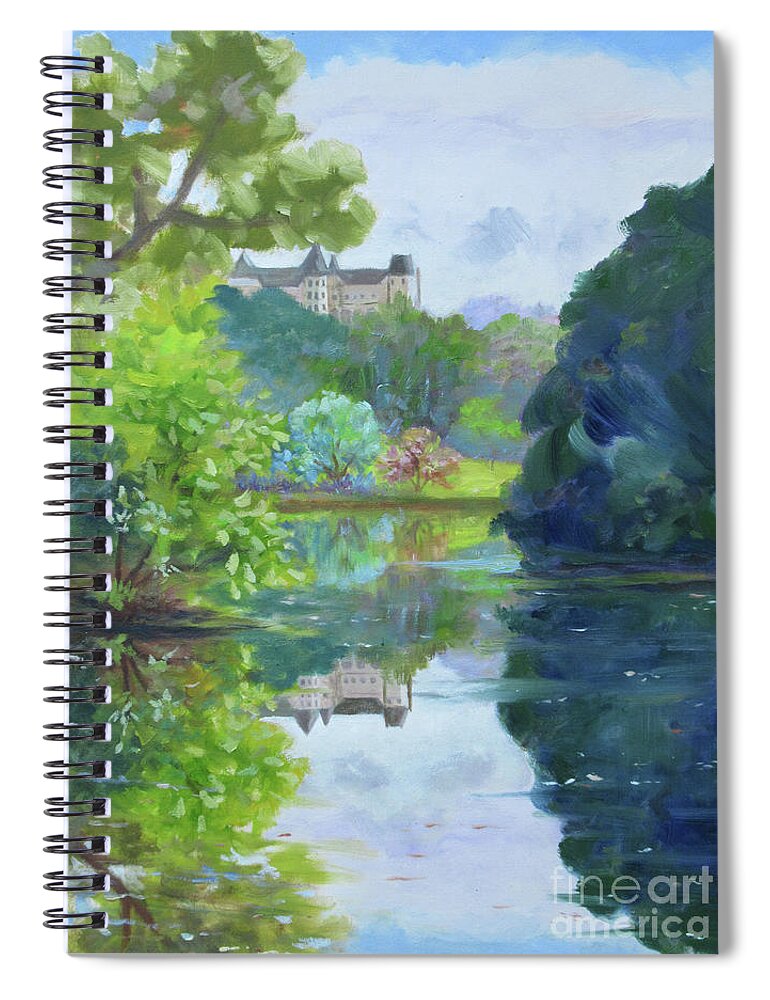 Biltmore Spiral Notebook featuring the painting Biltmore Lagoon by Anne Marie Brown