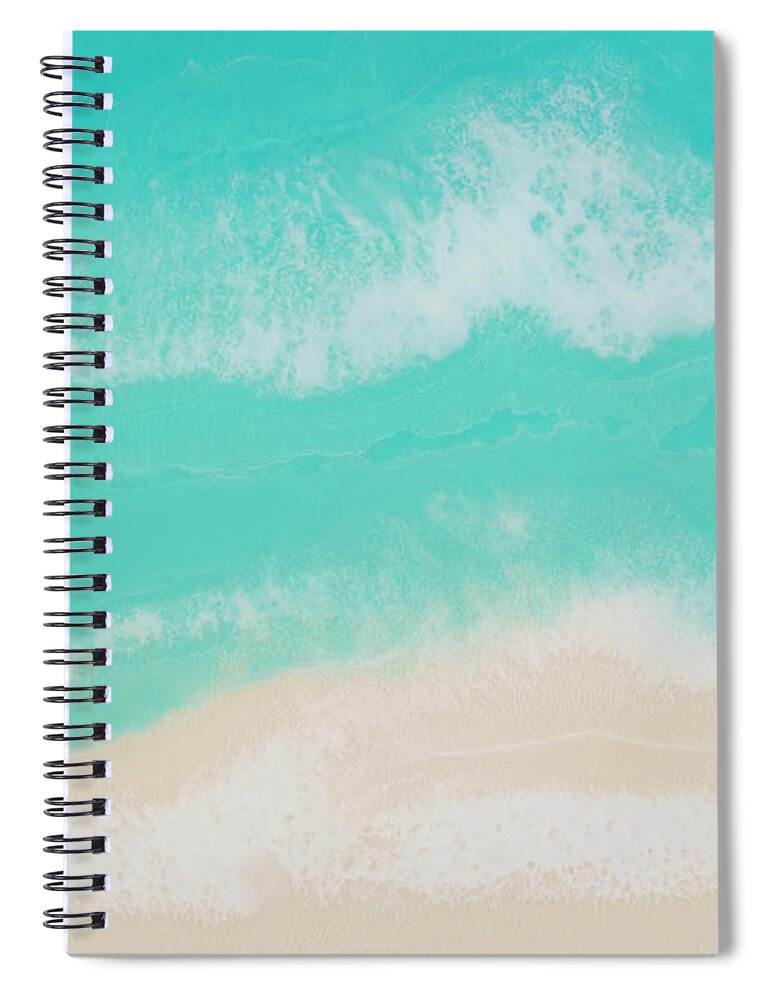 Wave Spiral Notebook featuring the painting Bimini II by Tamara Nelson