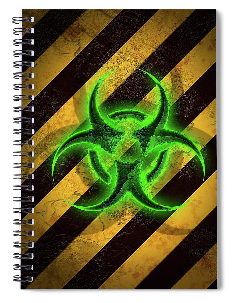 Biohazard Spiral Notebook featuring the photograph Biohazard Green by Liquid Eye