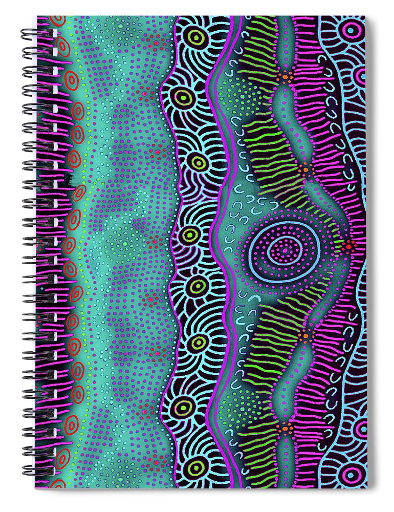 Virginia Vivier Spiral Notebook featuring the digital art Bioluminescent Seaweed by Vagabond Folk Art - Virginia Vivier