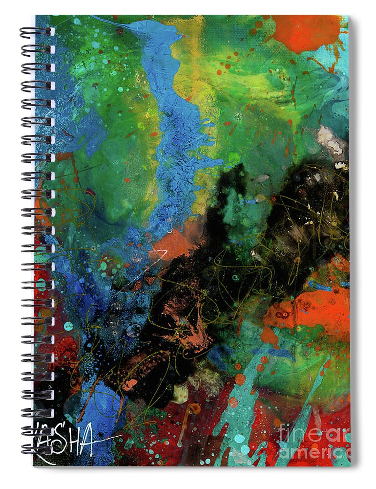 Abstract Spiral Notebook featuring the painting Bippity Boppity Boo by Kasha Ritter
