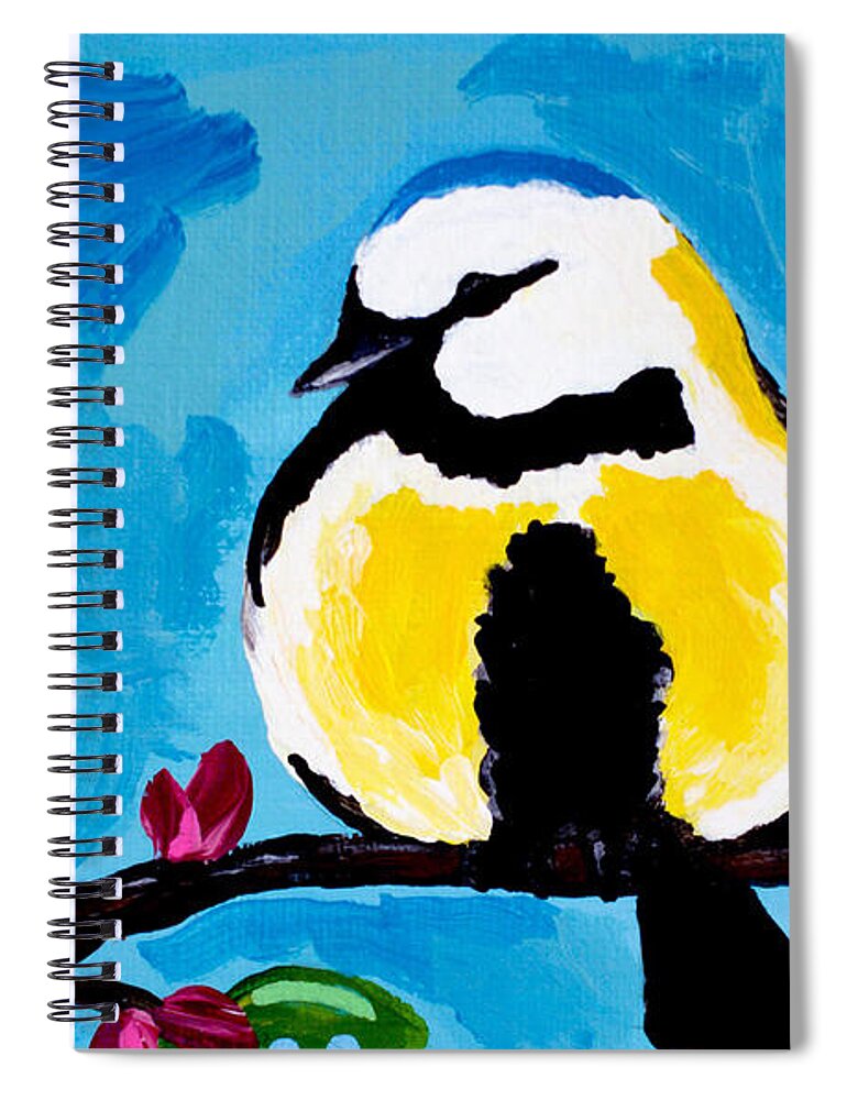 Bird Spiral Notebook featuring the painting Bird Blue by Beth Ann Scott