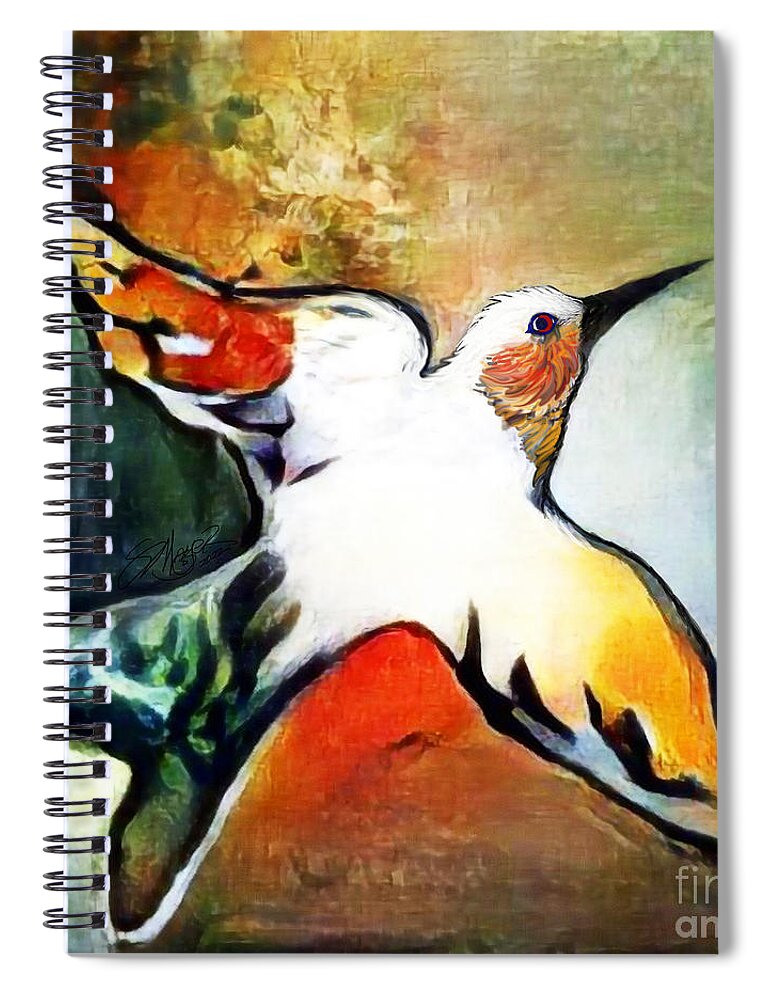 American Art Spiral Notebook featuring the digital art Bird Flying Solo 009 by Stacey Mayer