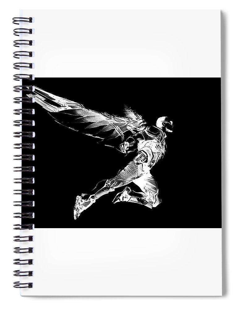 Bird Of Vengeance Spiral Notebook featuring the digital art Bird of Vengeance 3 by Aldane Wynter