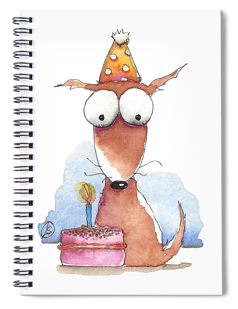 Dog Spiral Notebook featuring the painting Birthday Boy by Lucia Stewart