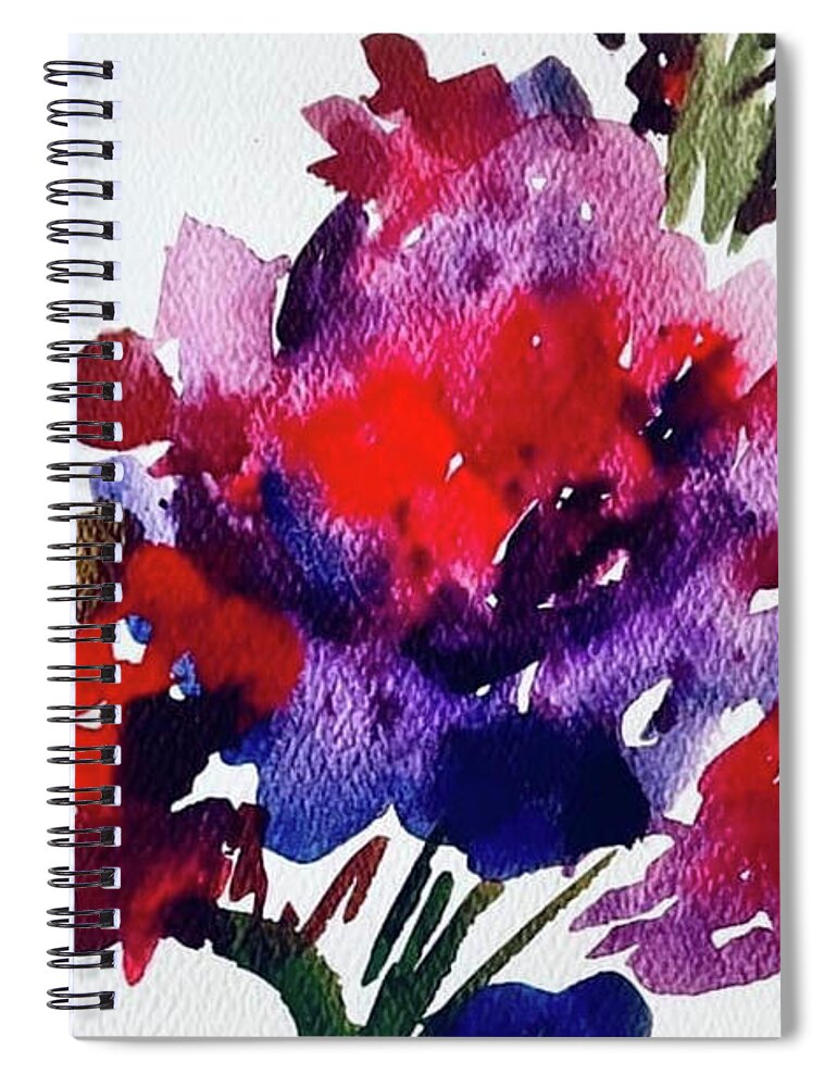Flowers Spiral Notebook featuring the painting Birthday Flowers by Tommy McDonell