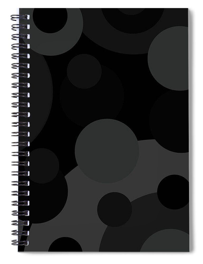 Black Spiral Notebook featuring the digital art Black Aesthetic by Amelia Pearn