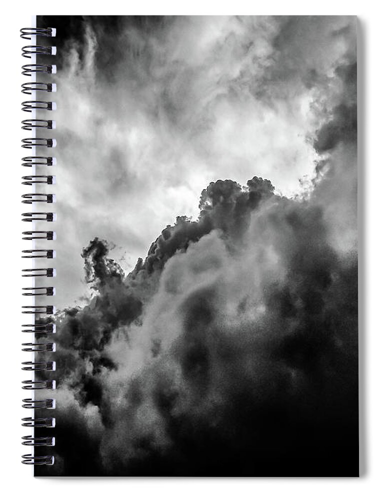 Nature Spiral Notebook featuring the photograph Black and white Clouds by Louis Dallara
