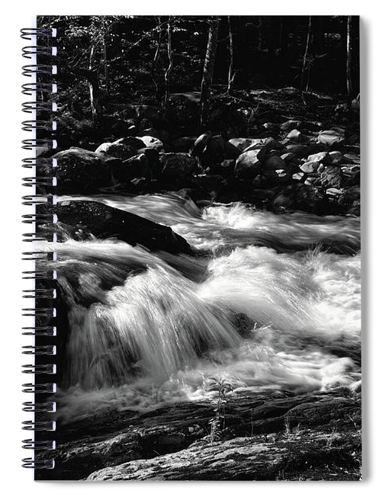 Little River Spiral Notebook featuring the photograph Black And White Little River by Phil Perkins